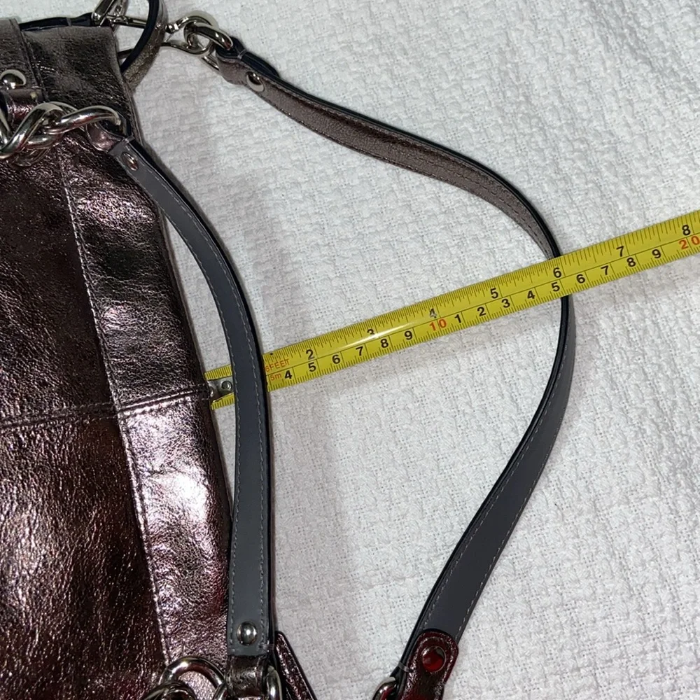 Like new COACH F17165 BROOKE PEWTER METALLIC HOBO/SATCHEL BAG - REMOVABLE STRAPS